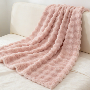 Chăn nỉ lông cừu mềm mại ấm áp, chất liệu polyester 100%, dệt kim có họa tiết bong bóng 3D, dùng cho nhà cửa, có thể tùy chỉnh, sử dụng được quanh năm - Product Image 4