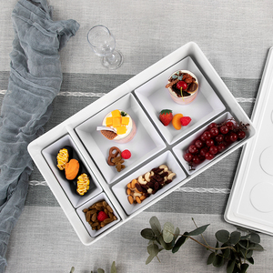 Personalize caixa de melamina, caixa de melamina branca com tampa de cor completa interior e exterior para jantar ou salada - Product Image 3