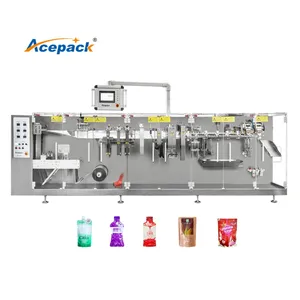 New Efficient Automatic Plastic Pouch Packing Machine Multi-Function Juice Coffee Filling Sealing Labeling Capping with Gearbox