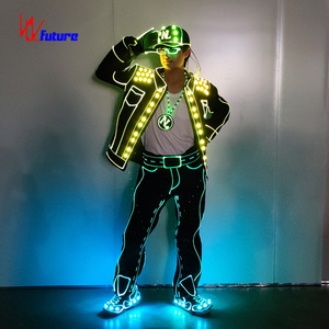 Traje Luminoso con Fibra Óptica y Cable EL para Espectáculos <span class=keywords><strong>de</strong></span> Bar, DJ, Escenarios, Eventos, Fiestas Rave, <span class=keywords><strong>Circo</strong></span>, Carnaval, Música y <span class=keywords><strong>Actuaciones</strong></span> - Product Image 5