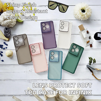 Coque souple antichoc en TPU électroplaqué avec protection d'objectif d'appareil photo et dos transparent pour Infinix Hot 50 Pro Plus 50i Smart9 Zero 40 5G/4G