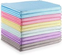 Paño de microfibra con textura de escamas de pez que no deja pelusas para limpiar vidrios, ventanas, automóviles, espejos y superficies de acero inoxidable