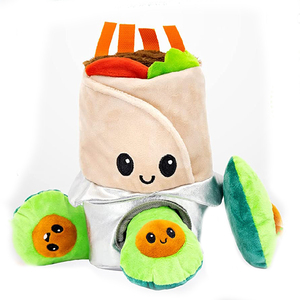 Jouets pour animaux de compagnie personnalisés et durables en gros, ensemble de jeu couineur pour chiens, petits cadeaux, jouets à mâcher en peluche Burrito pour jeu de cache-cache, directement de l'usine - Product Image 1