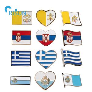 Souvenir du sud de l'Europe pays européens drapeau saint-marin slovénie espagne grèce italie chapeau émail épinglette insigne broche broche - Product Image 4