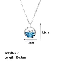 Venta al por mayor collar mujer ballena nicho diseño encanto colgante collar mujer ilusión azul océano clavícula cadena océano serie