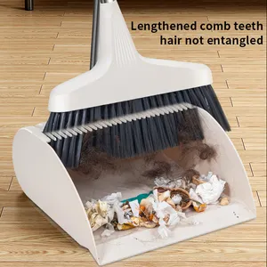 Thick Upgrade Version Extended Soft Bristle Lengthened And Enlarged Sweep Head Dustpan And Brush Set