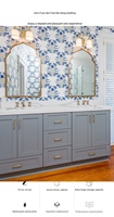 Meuble de salle de bain vintage de style français avec lavabo intégré et armoire de toilette, lavabo en céramique, ensemble de salle de bain