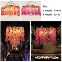 Lampu Gantung Bunga Wisteria Desain Biophilic Grosir, Lampu Hias Gantung Bunga Artificial untuk Dekorasi Restoran, Kafe, Hotel