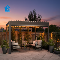 Kit de pergola de jardin Sweet Home Classic en aluminium avec revêtement en poudre, écologique, durable, avec éclairage RGB motorisé et résistant au vent
