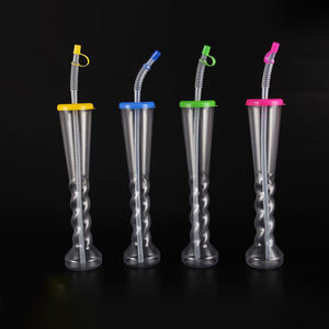 Boissons d'été en plastique PET à long goulot, transparentes, promotionnelles, pour enfants, dessin animé, restaurant gastronomique, Daiquiri - Product Image 3