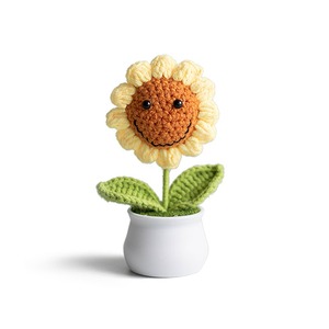 Plantas de Girasol Tejidas a Mano Personalizadas, Adorno de Rosa Simulada con Hilo Terminado, Regalo Festivo - Product Image 5