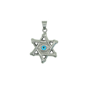 Collana con Ciondolo Protettivo a Stella a Sei Punte Bicolore Stile Mystique Starry Eye per Armadietti alla Moda - Product Image 2