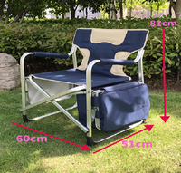 Chaises de camping pliantes en aluminium Chaise de directeur de camp robuste pour adultes Chaise légère avec table d'appoint et sac isotherme