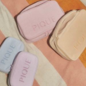 Eco-Friendly Toiletry Bag 10 Inches <b>Terry</b> Cloth Cotton Embossed Logo Makeup Bag For Travel - Product Image 2