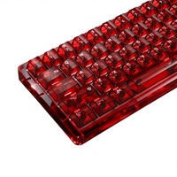 [PC Red Transparent Keycaps] Cross-border Bestseller Light-Transmitting Mechanical Keyboard Keycaps English Japanese Russian
