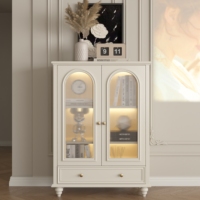 Combinaison moderne minimaliste de luxe léger pour chambre et salon : table basse et armoire en bois massif