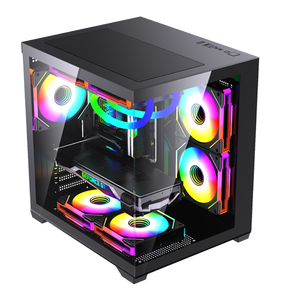 Lovingcool casing PC game Desktop Mini Mid-Tower dengan catu daya dukungan kaca Tempered untuk kabinet Set Komputer mikro ATX/ITX - Product Image 2