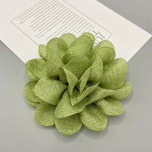 Fleur de camélia préformée 11 cm en tissu, accessoires de bijouterie DIY pour fleurs en tissu faites à la main - Product Image 2