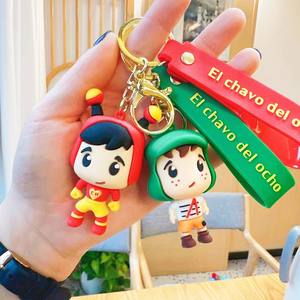 Nuevo llavero creativo de goma suave lindo EI <span class=keywords><strong>Chavo</strong></span> <span class=keywords><strong>Del</strong></span> <span class=keywords><strong>Ocho</strong></span> colgante pareja bolso llavero 3D muñeca llavero - Product Image 4