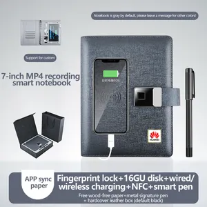 화면 A5 광고 MP4 플레이어 스마트 다이어리 노트북 USB 드라이버 제품 LCD 비디오 7 인치 새로운 Powerbank 일정
