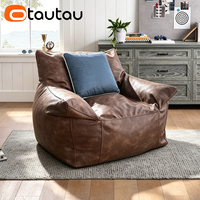Housse de pouf Otautau nouvelle et améliorée, sans rembourrage, avec doublure intérieure, en cuir PU, pour l'extérieur, pouf de salon, ottoman SF241