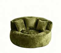 Sofá plegable moderno y sencillo para el hogar, de tela comprimida al vacío, semicircular, con patrón de esponja triturada y efecto sellado.