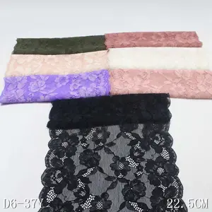 23CM bianco nero elastico pizzo Trim vivido fiore Spandex tessuto di pizzo elasticizzato per le donne vestono Lingerie