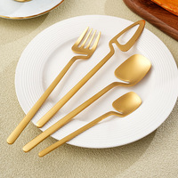 Ensemble de couverts suspendus TOPONE en acier inoxydable 304, design créatif, finition miroir, pour la maison, café, desserts, vaisselle, compatible lave-vaisselle, pour fêtes