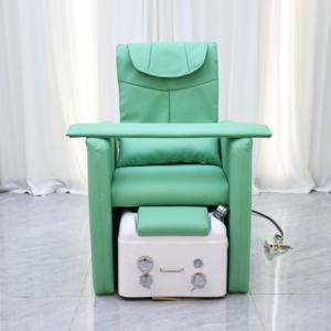 เก้าอี้ทำเล็บเท้าหนังสีเขียวทันสมัย อุปกรณ์ร้านทำเล็บ ดูแล<span class=keywords><strong>เท้า</strong></span> เก้าอี้ทำเล็บมือ เก้าอี้ทำเล็บเท้าสุดหรูพร้อมระบบนวด - Product Image 1