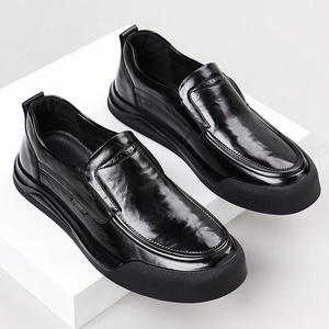 Zapatos Sin Cordones para Hombre, Nueva Colección de Primavera, Suela Gruesa Antideslizante, Cuero Genuino, Zapatos Casuales de Negocios, Cómodos y Duraderos - Product Image 5