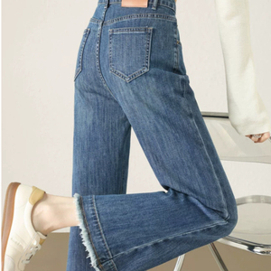 ZZH XZ2634 Jeans pour femmes, nouveau style 2026, coupe longue et polyvalente, pantalon rétro printemps-automne - Product Image 6