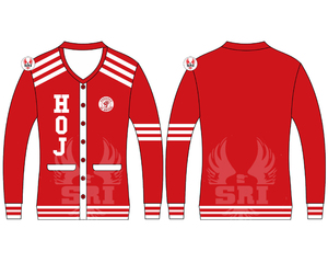 Heroines of Jericho Sorority Embroidery Custom Knitwear Women Sorority Sublimated Ladies Knit <b>Cardigan</b> Sweater - Product Image 2