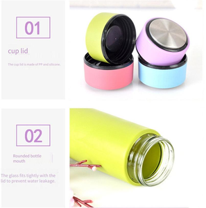 Новая стильная стеклянная бутылка для воды с рекламным логотипом, креативный подарок, простая бутылка для студентов и универмагов. - Product Image 5