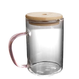 High Borosilicate Glass Mug with <b>Lid</b> & Spoon - Luxury <b>Gift</b> Set, Wholesale Available - Product Image 6