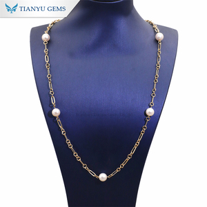 <span class=keywords><strong>Collana</strong></span> con Pendente di <span class=keywords><strong>Perle</strong></span> in Oro 14K Tianyu Gems, Gioiello Elegante da Donna con <span class=keywords><strong>Perle</strong></span> Bianche <span class=keywords><strong>Vere</strong></span> - Product Image 1