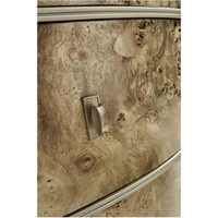 Commode d'appoint de luxe moderne en placage de Mappa de haute qualité avec 3 tiroirs, meuble de rangement, table de chevet pour chambre et hôtel