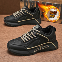 Chaussures d'hiver à semelle épaisse pour homme, résistantes au froid, en cuir PU, doublure en cuir véritable, semelle souple, amortissantes, à lacets