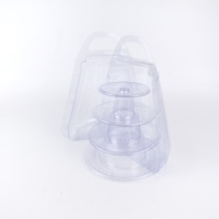 Tour de Macaron en plastique transparent 4 couches, présentoir de Stand de Dessert de mariage avec étui de transport