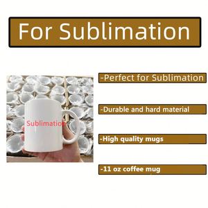 Tasses à café personnalisées blanches en céramique de 11 oz, vierges, avec logo pour impression, en gros, pour sublimation - Product Image 4