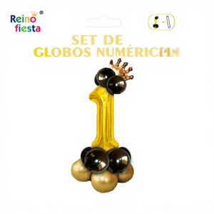 Set de Globos de Número 1 Dorados de 32 Pulgadas con Impresión a 2 Colores, Hecho en China, para Celebraciones del Día de la Madre - Product Image 1