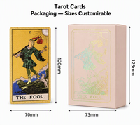 Cartes de tarot de luxe en feuille d'or, jeu de 78 cartes, jeu de tarot en plastique PVC imperméable, outil de divination classique Rider Waite avec boîte