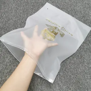 personalizado, embalaje de polietileno de plástico transparente esmerilado, bolsas de cierre de cremallera para ropa, ecológico