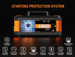 Arrancador <span class=keywords><strong>de</strong></span> Baterías <span class=keywords><strong>para</strong></span> Automóvil 10080A Peak 84000mAh 12V/24V <span class=keywords><strong>para</strong></span> Motocicletas, Motores Diésel Grandes, Camiones Mineros <span class=keywords><strong>de</strong></span> 45L, Potenciador <span class=keywords><strong>de</strong></span> Baterías - Product Image 4