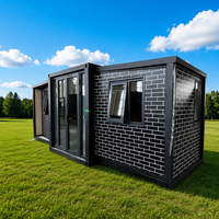 Maison conteneur extensible - Maison préfabriquée en panneaux sandwich préfabriqués 20/30/40 pieds, design moderne, alimentée à l'énergie solaire, installation facile