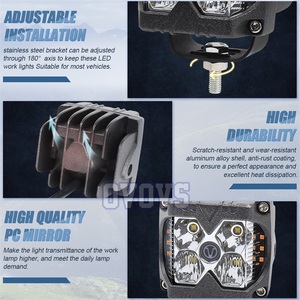 Luz de Trabajo OVOVS para Conducción Todoterreno con Luces Estroboscópicas Ámbar para Camiones, Camionetas, Carritos de Golf, SUV, ATV, UTV, 4x4, Furgonetas y Autocaravanas - Product Image 4
