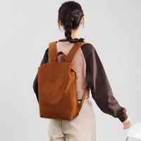 Sac à dos léger et respirant en polyester de style coréen, sac de navetteur, porte-documents pour cours et ordinateur portable, pour femme, simple, de niche, premium