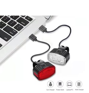 Accesorios para bicicletas, juego de luces traseras delanteras para bicicleta, faro delantero con carga USB para bicicleta, <span class=keywords><strong>MTB</strong></span> impermeable para luz trasera, linterna LED - Product Image 4