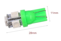 Bombillas LED T10 W5W para Interior de Coche, Luces de Techo, Lectura, Puerta, Maletero, 12V 5050-5SMD 7000K Blanco Rojo Amarillo Azul Rosa Verde