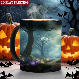 Frosted Black Ceramic Magic Mug 11oz Color Changing Heat Sensitive Drinking Cup For <b>Study</b> Room <b>Desk</b> - Product Image 6