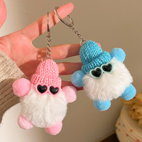 Porte-clés en peluche mignons et créatifs en forme de poupée de dessin animé pour filles